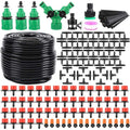 Garden Automatic Irrigation System 164FT 200 Pack Drip Irrigation Kit 1/4 Blank Distribution Tubing Watering Drip Kit Automatic Irrigation