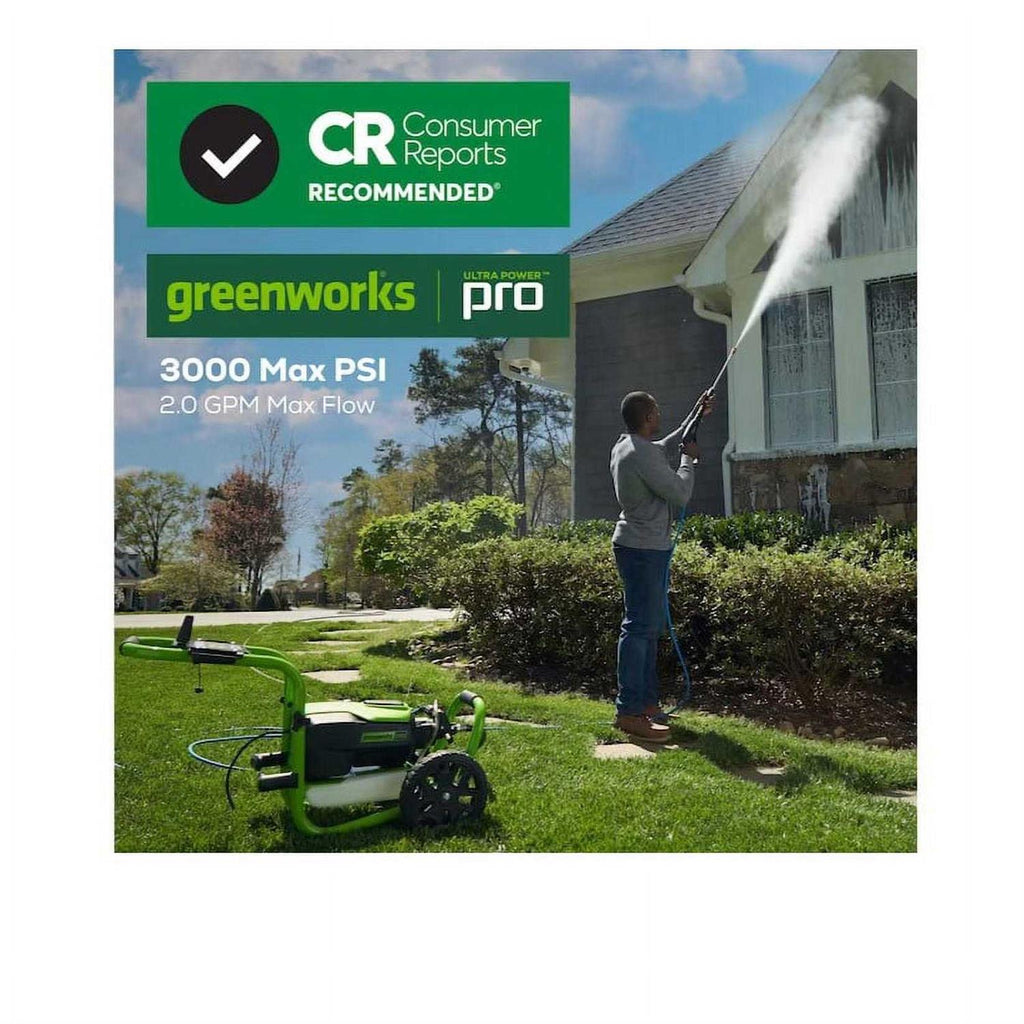 Greenworks Pro 3000 PSI 2-Gallon-GPM Cold Water Electric Pressure Washer New