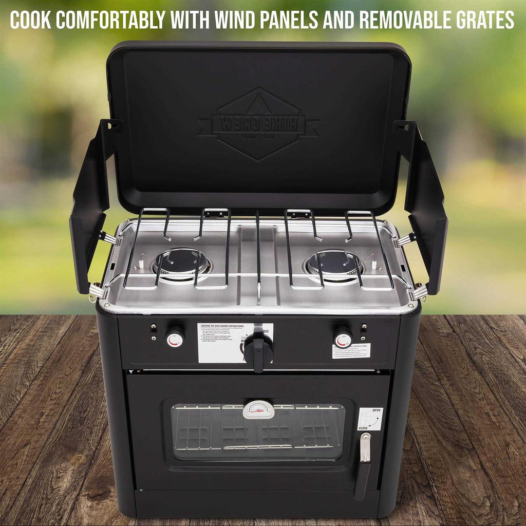 Hike Crew Portable Camping Oven with Dual Burner Propane Stove