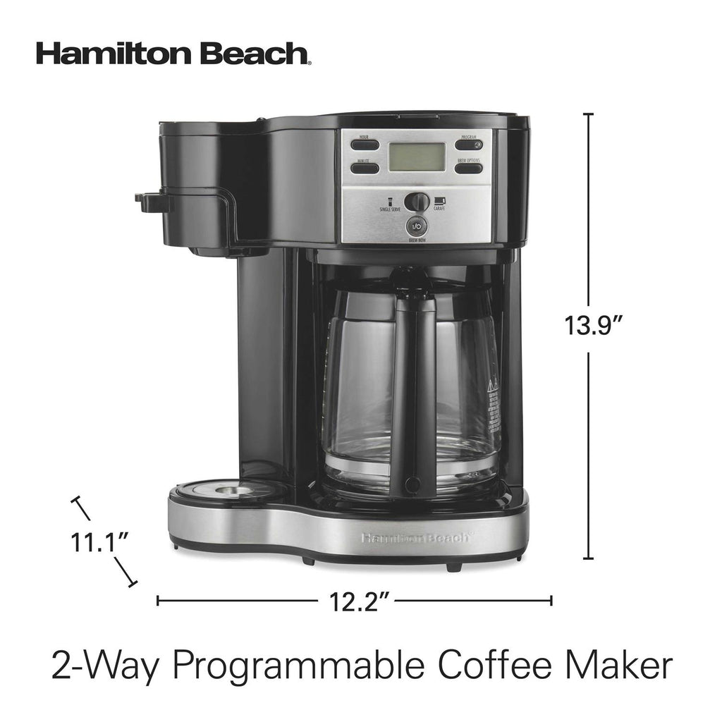 Hamilton Beach 2-Way Programmable Coffee Maker, Single-Serve and 12-Cup Pot
