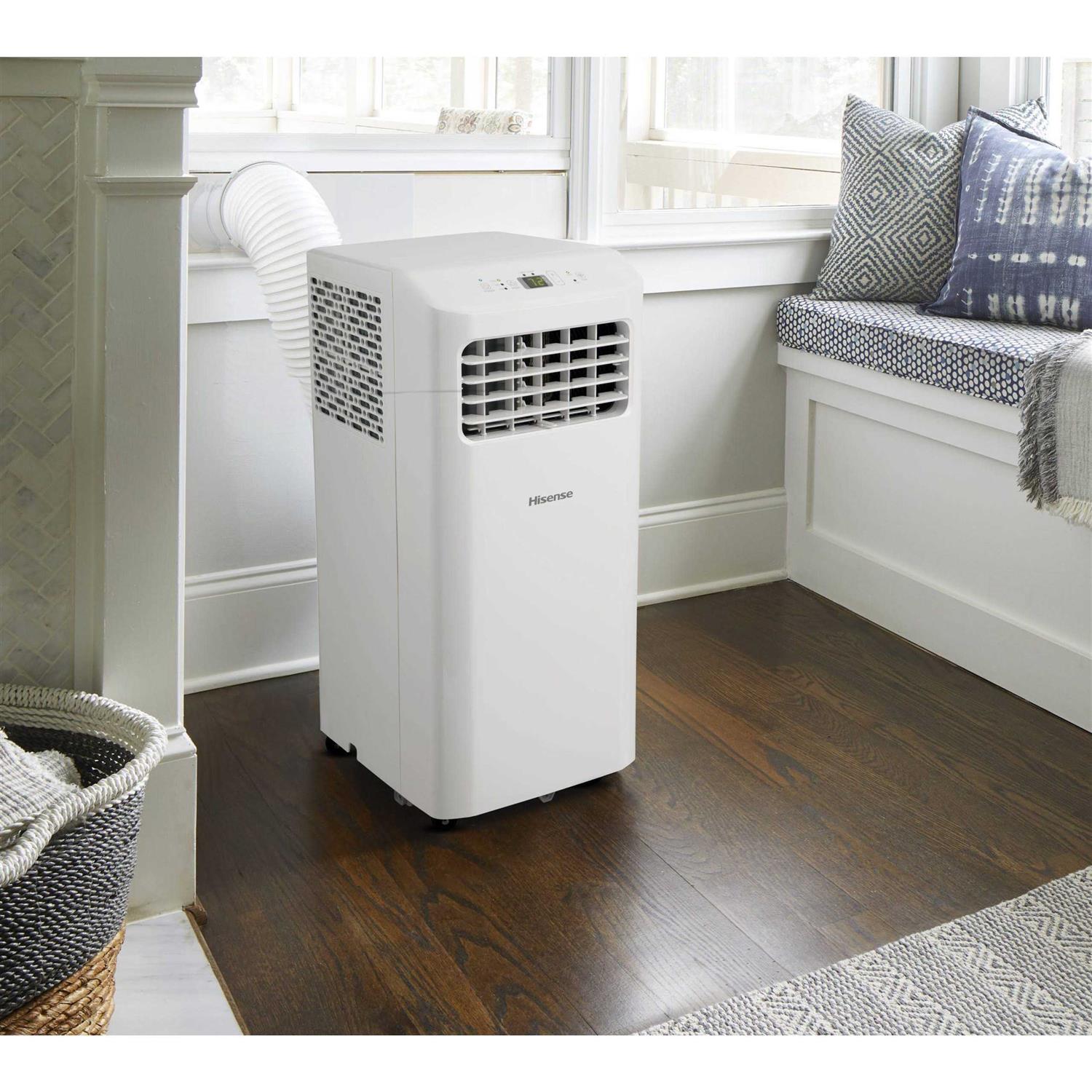 Hisense 5000-BTU DOE White Vented Portable Air Conditioner with Remote Cools 150-sq ft