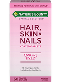 Nature's Bounty Hair, Skin & Nails, 3,000 mcg of Biotin, 60 Caplets