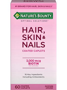 Nature's Bounty Hair, Skin & Nails, 3,000 mcg of Biotin, 60 Caplets