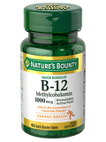 Nature's Bounty Vitamin B-12 Methylcobalamin, 1,000 mcg, 60 Tablets