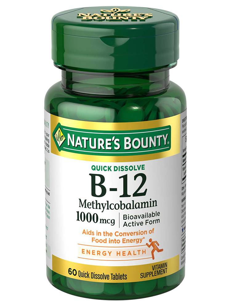 Nature's Bounty Vitamin B-12 Methylcobalamin, 1,000 mcg, 60 Tablets