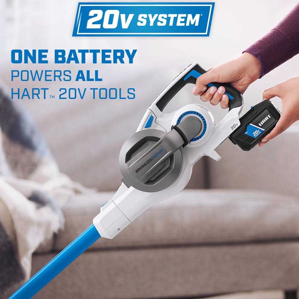Hart 20-Volt Cordless Stick Vacuum with Brushless Motor Technology