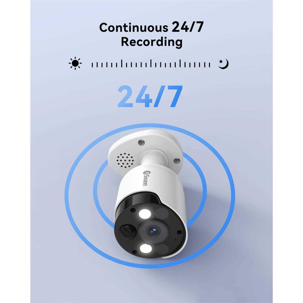 Swann 8-Channel 4K 1TB NVR Wired Security System with 4 Bullet Cameras and Color Night Vision