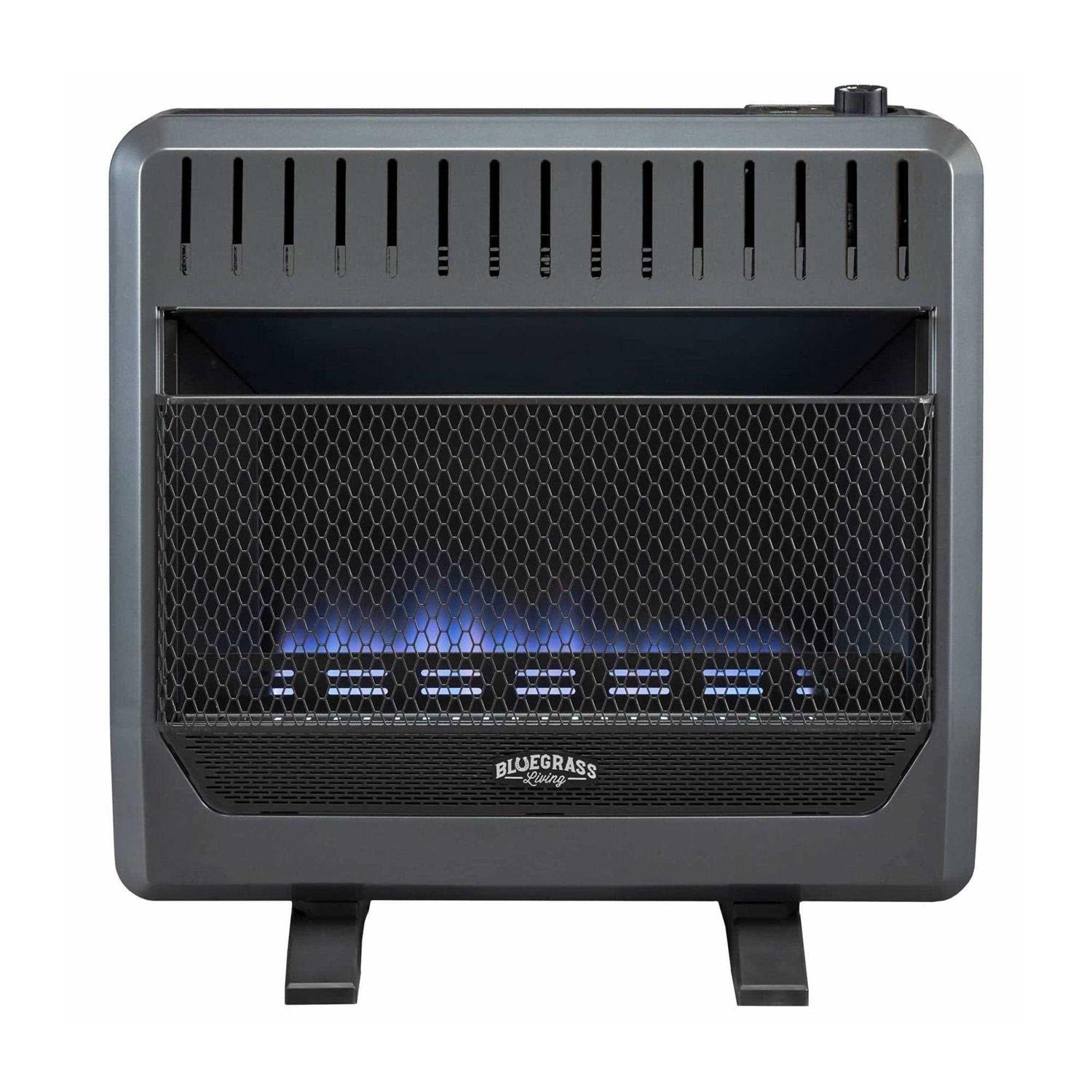 Bluegrass Living Propane Gas Vent Free Blue Flame Gas Space Heater with Blower and Base Feet B30TPB-BB