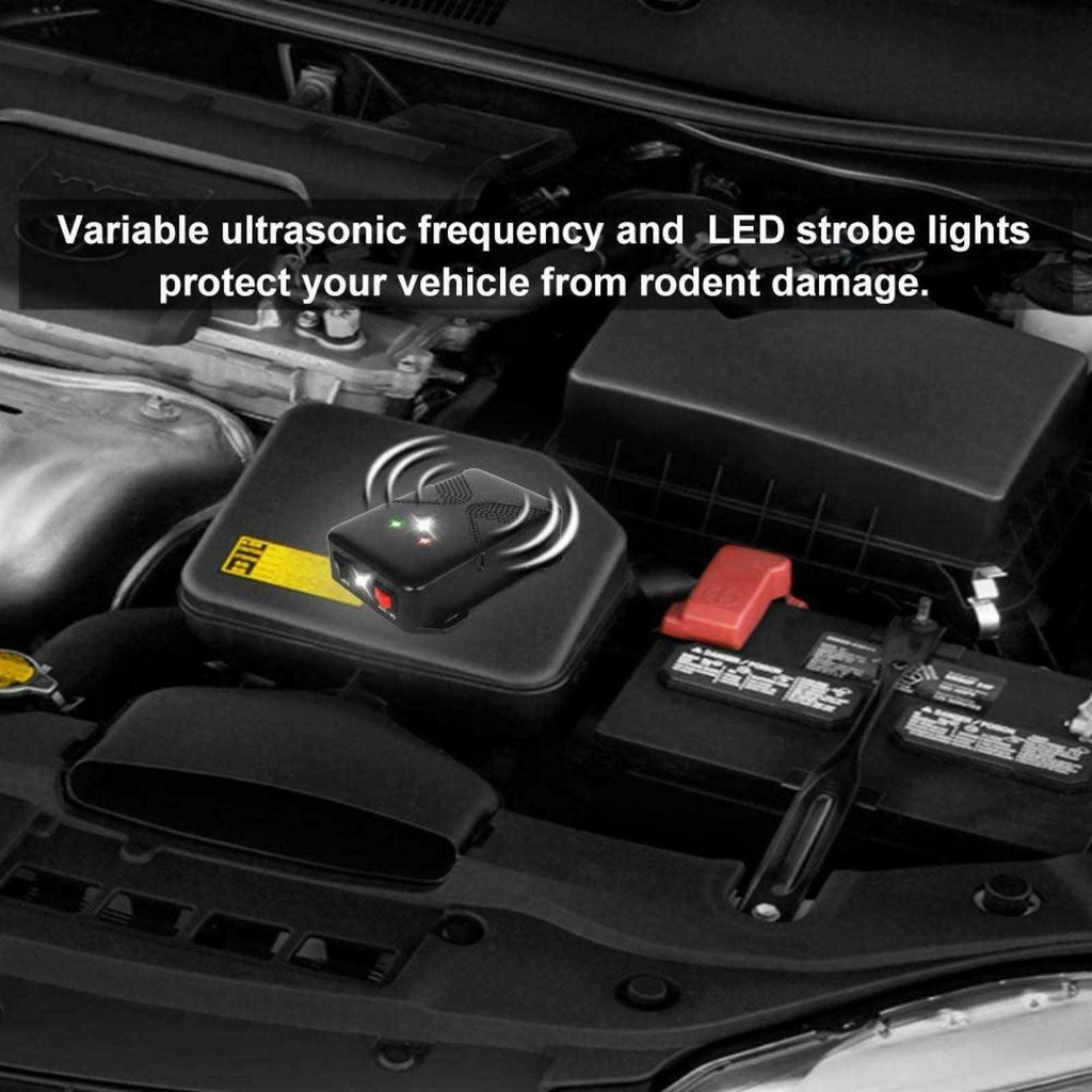 Loraffe Rodent Repellent Ultrasonic Under Hood Animal Repeller Battery Powered Rodent Strobe Light Keep Rat Mice Away from Car Engine Truck Garage