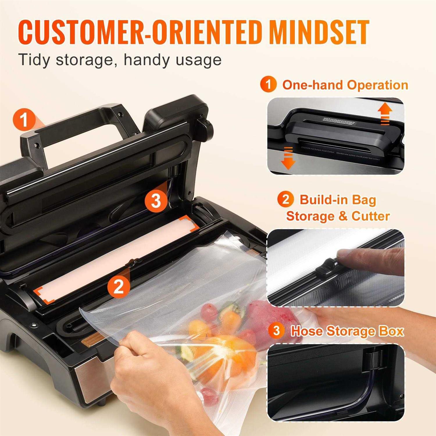 VEVOR Vacuum Sealer Machine 90Kpa 130W Powerful Dual Pump and Dual Sealing Dry and Moist Food Storage Automatic and Manual Air Sealing System
