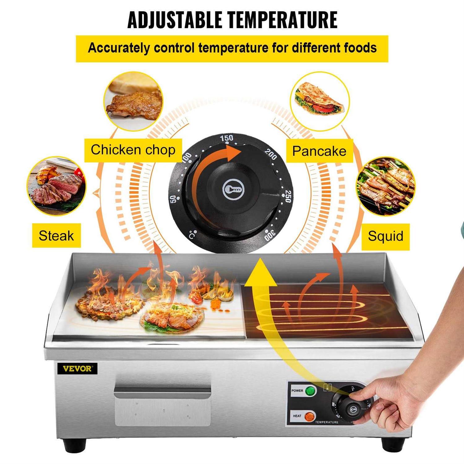 VEVOR Commercial Electric Griddle DBLYCQP18110VGBZHV1