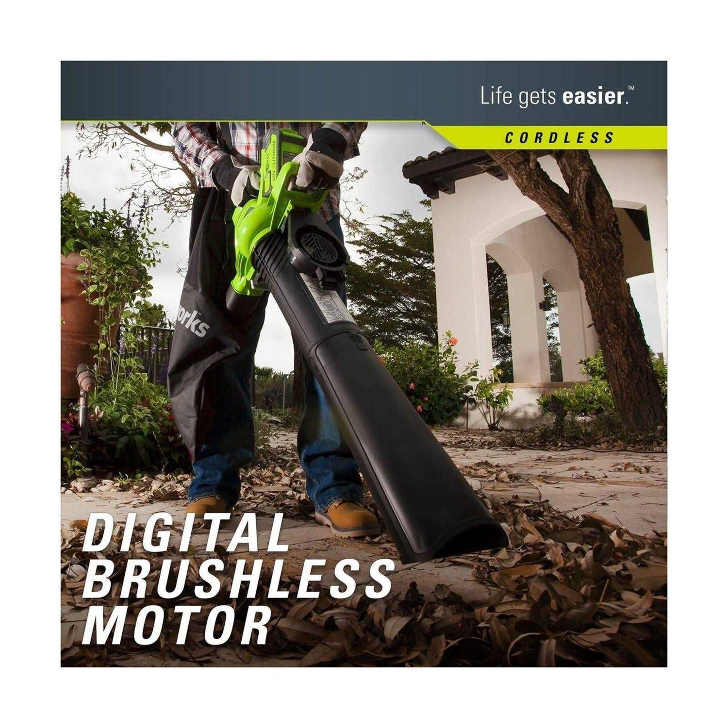 Greenworks 40V Brushless Cordless Leaf Blower / Vacuum 24312VT