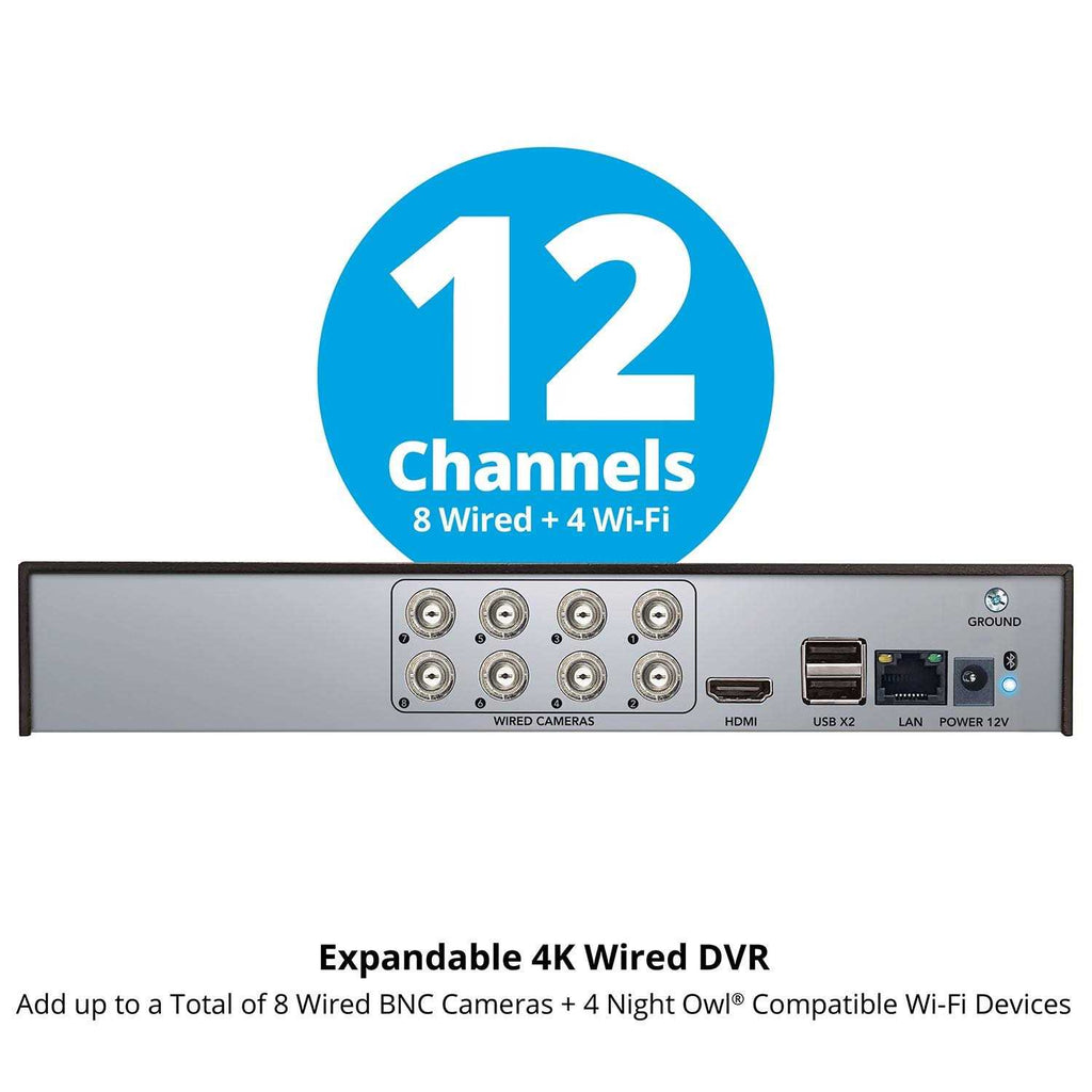 Night Owl 2-Way Audio 12 Channel 4K DVR with 2TB Hard Drive DVR-FTD8-82