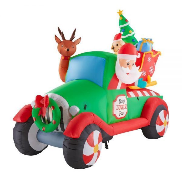 6 ft iatable santas vintage tow truck