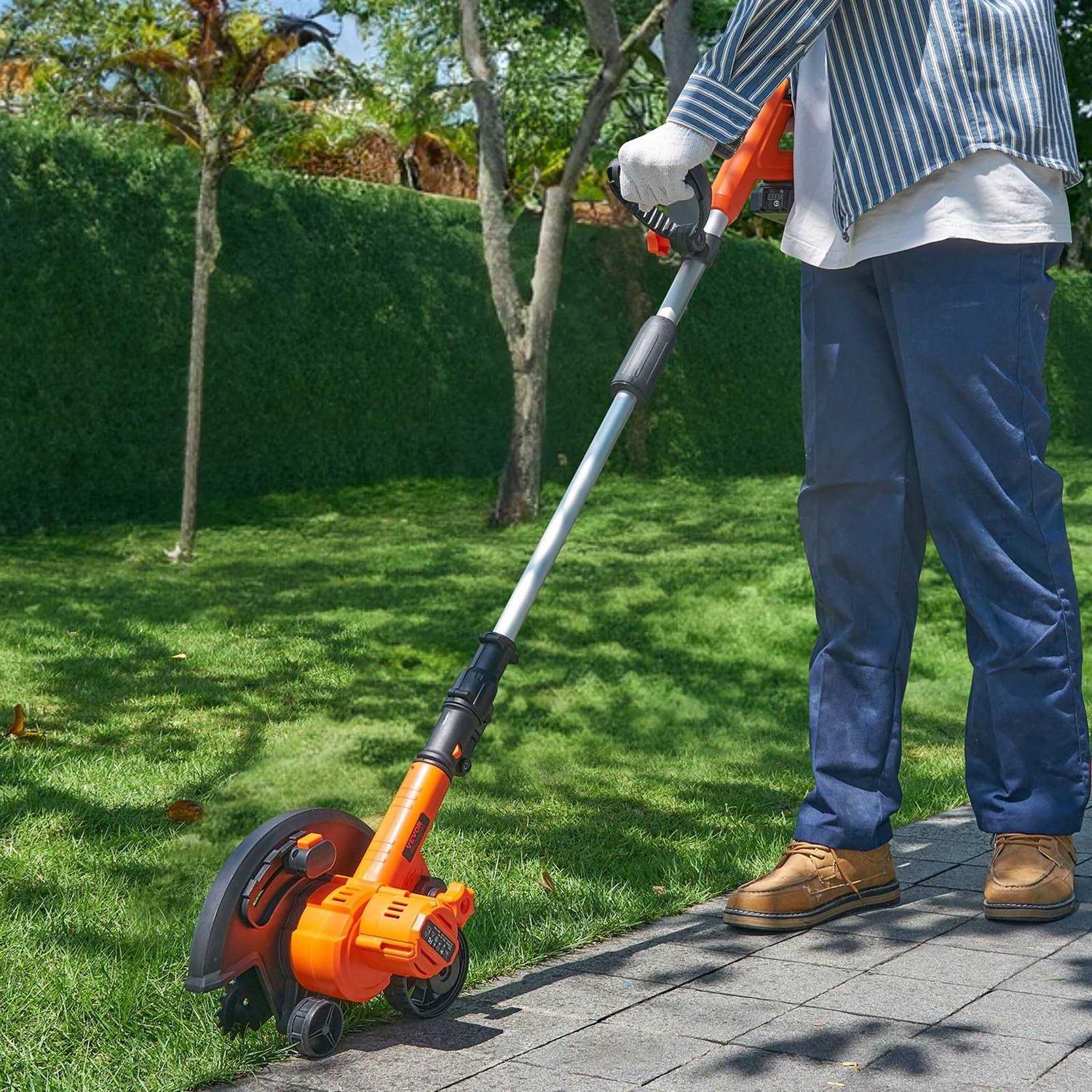 VEVOR Lawn Edger, 20 V Battery Powered Cordless Edger, 9-inch Blade Edger Lawn Tool with 3-Position Blade Depth, Battery and Charger Included