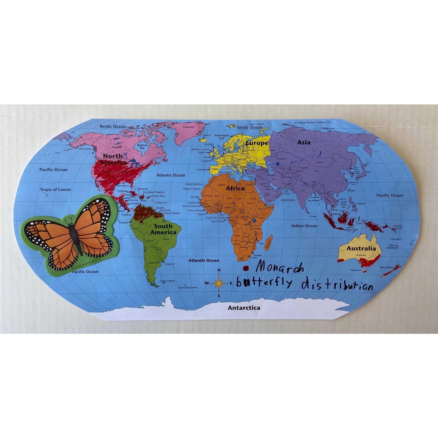 Shapes Etc. Practice Map Labeled World 30 Sht