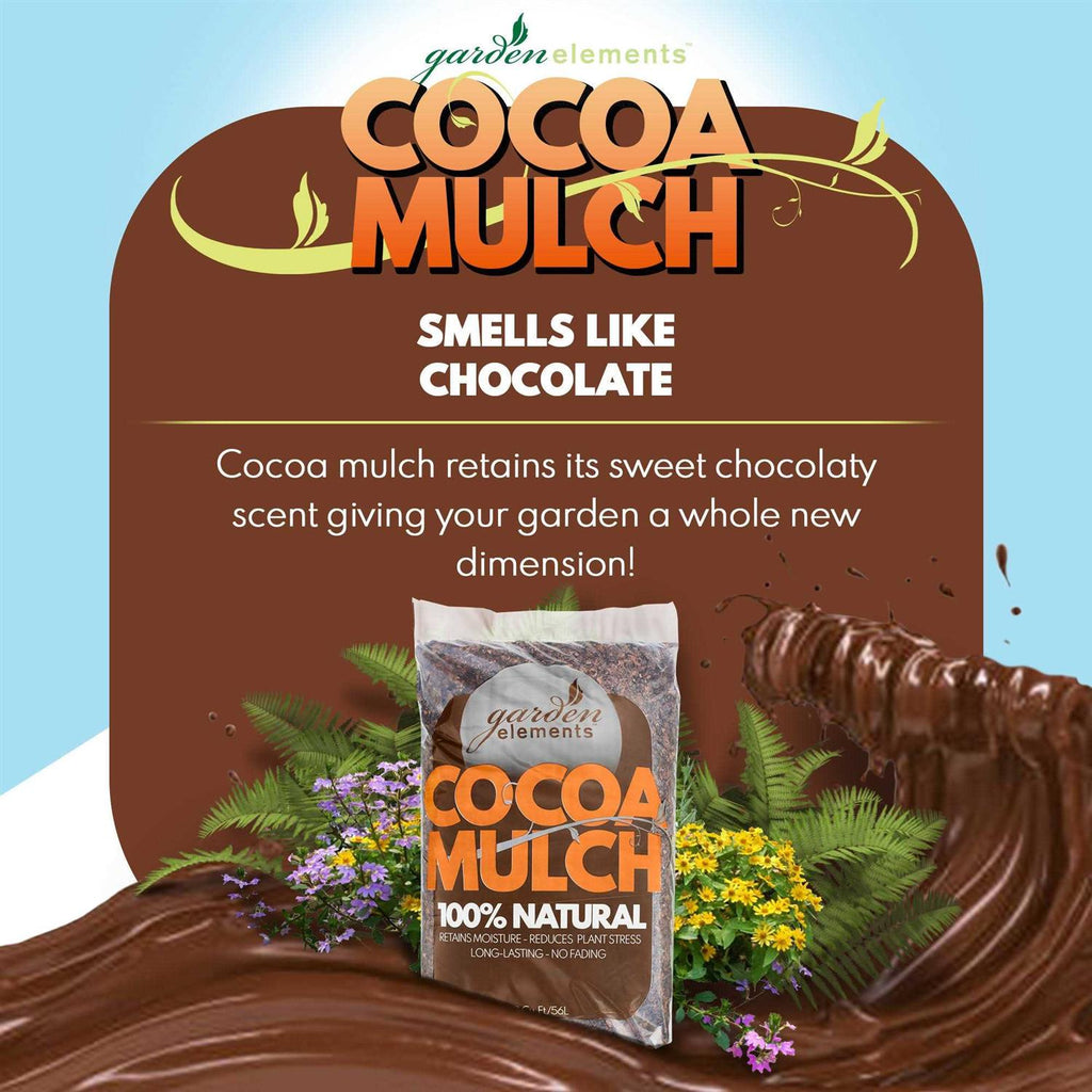 Garden Elements 100% Natural Cocoa Bean Shell Mulch for Gardens