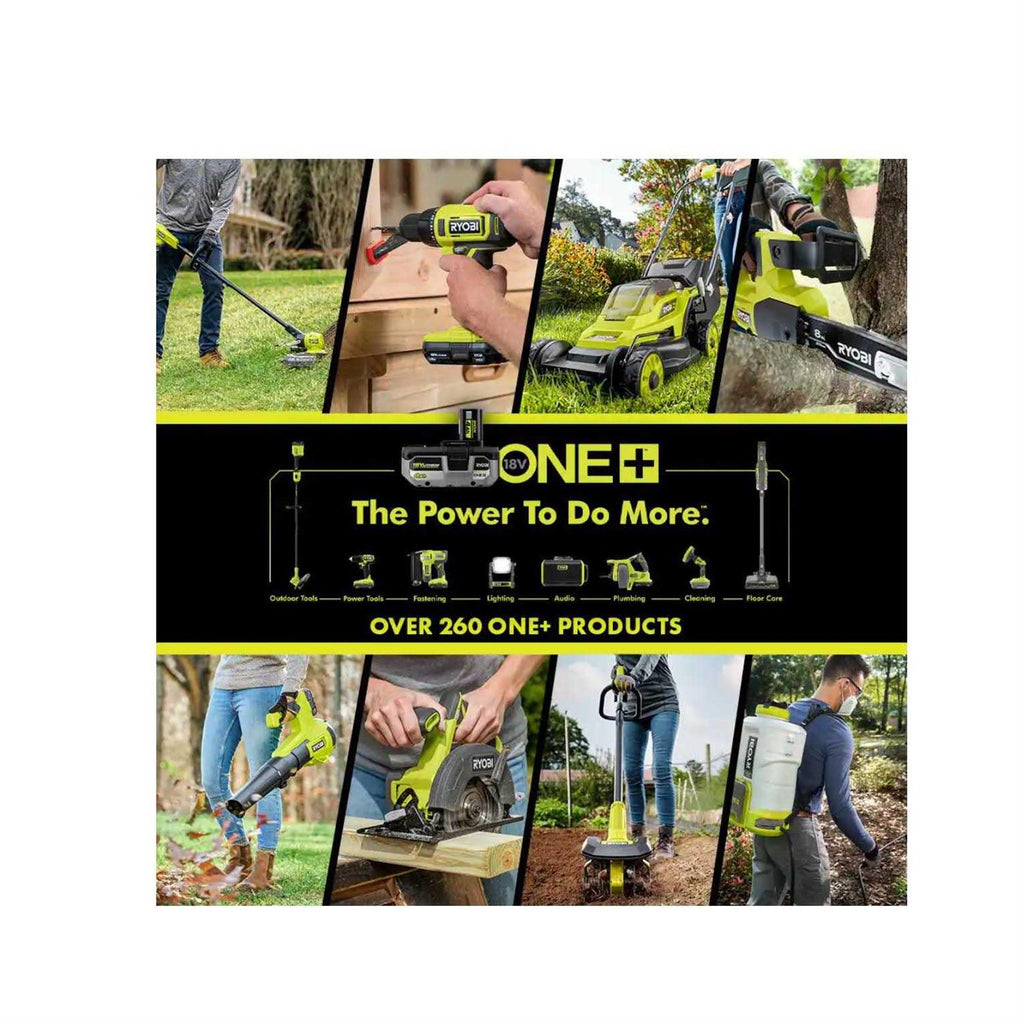 RYOBI ONE+ 18V Cordless Battery String Trimmer and Blower Combo Kit with 4.0 Ah Battery and Charger