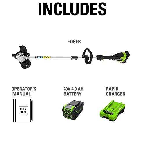 Greenworks 40V 8 Brushless Edger, 4.0Ah USB Battery and Charger Included