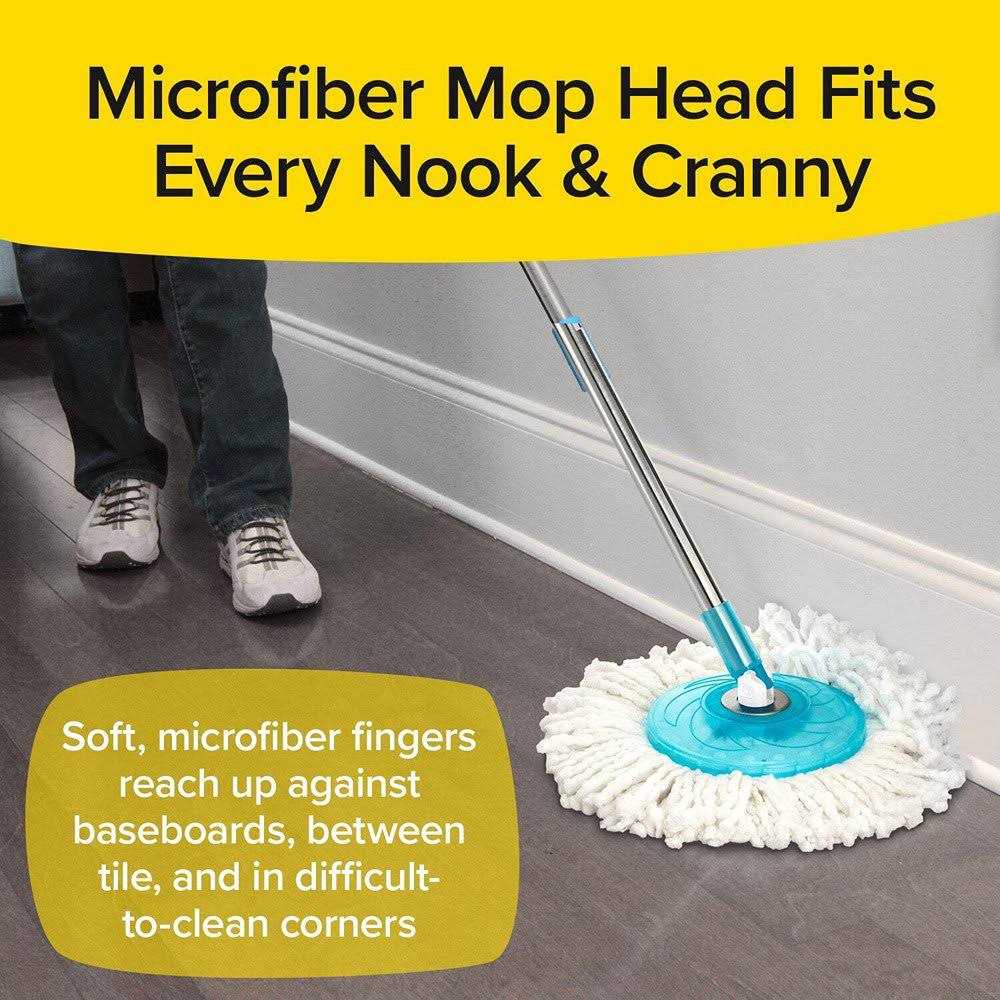 Telebrands Hurricane Spin Mop, White/Blue