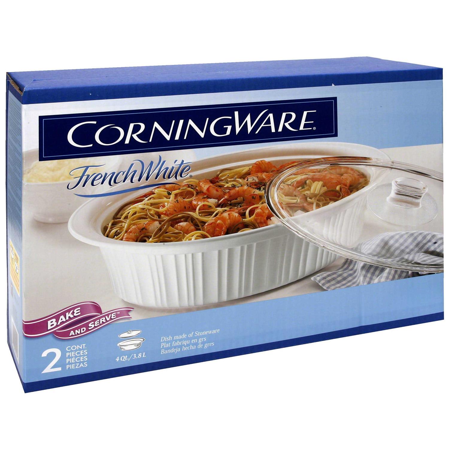 Corningware French White 4 Quart Oval Casserole with Cover