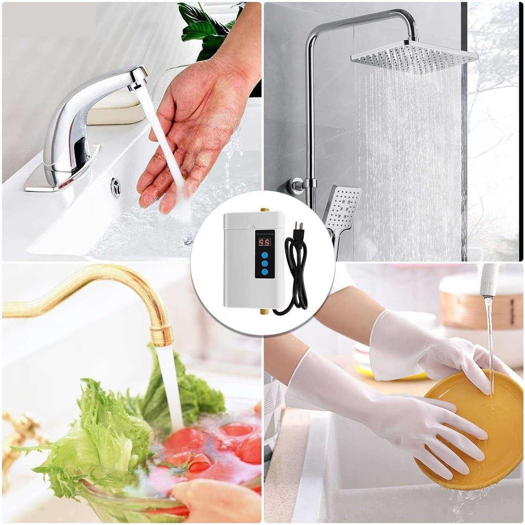 Tankless Electric Water Heater 110V 3000W Under Sink On Demand Instant Hot Water Heater for Kitchen Bathroom Washing