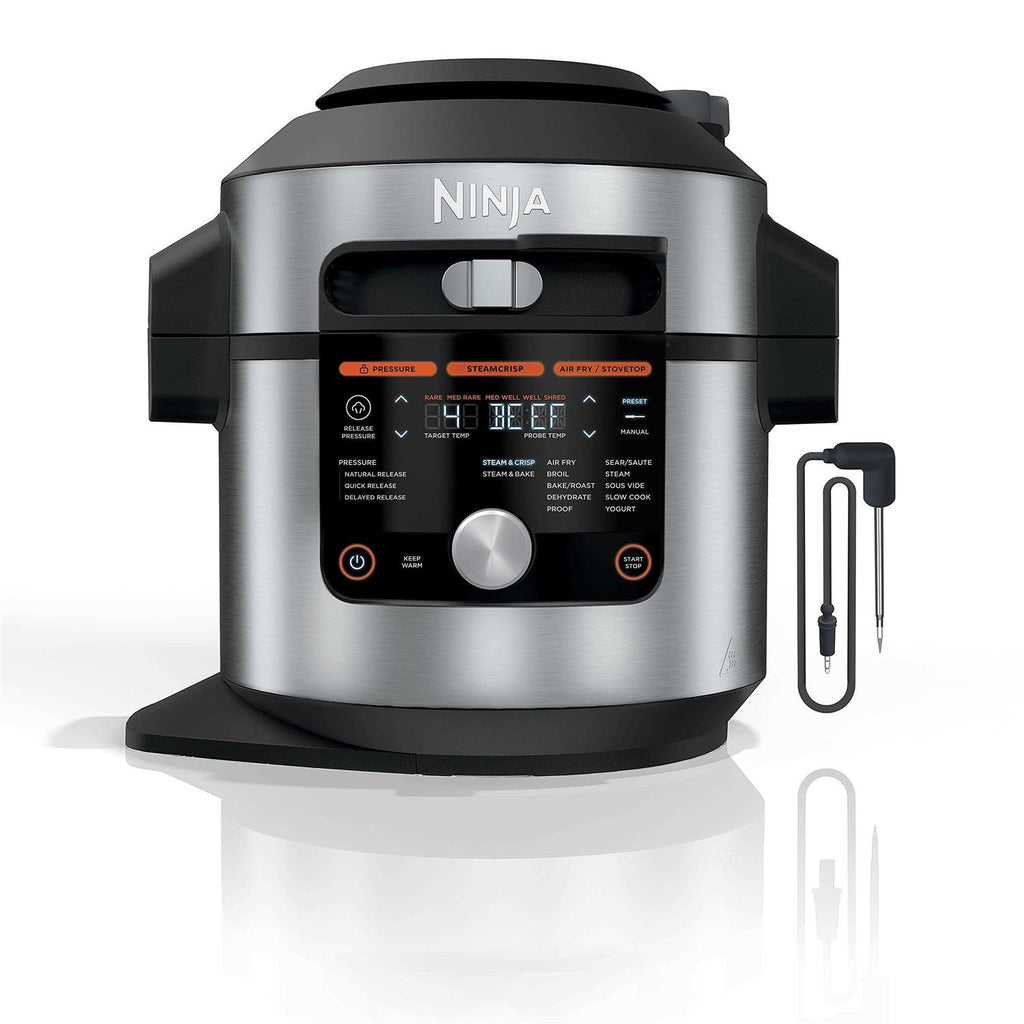 Ninja OL701 Foodi 14-in-1 SMART XL 8 Qt. Pressure Cooker Steam Fryer with SmartLid Thermometer Auto-Steam Release