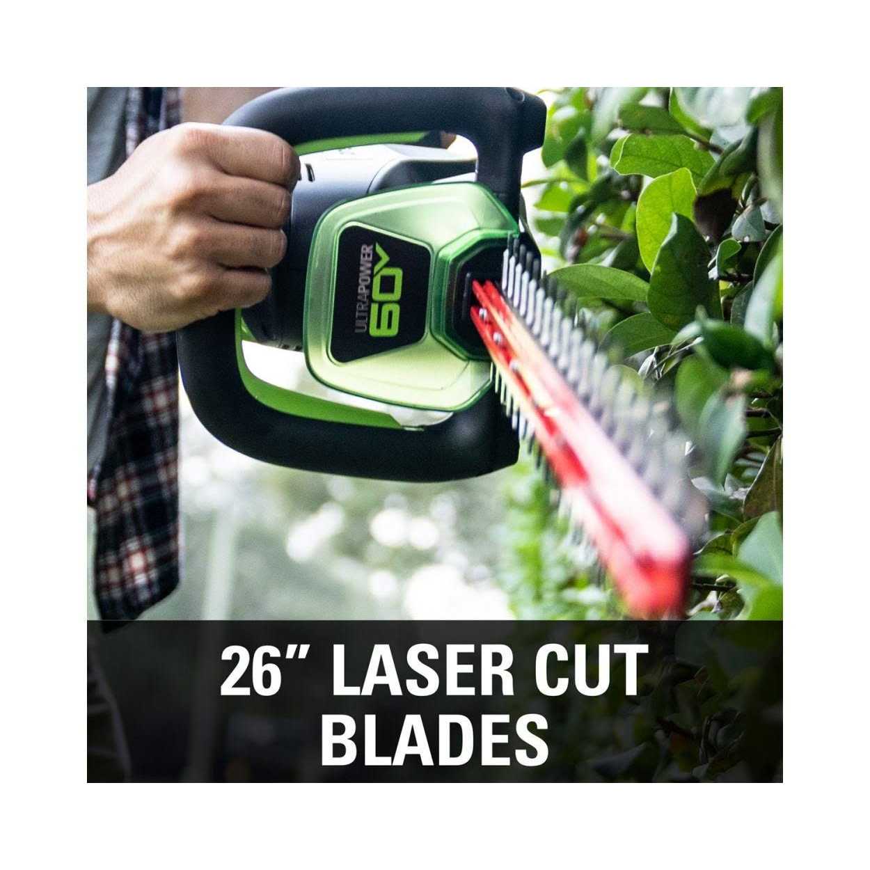 Greenworks Pro 26 in. 60-Volt Battery Cordless Hedge Trimmer