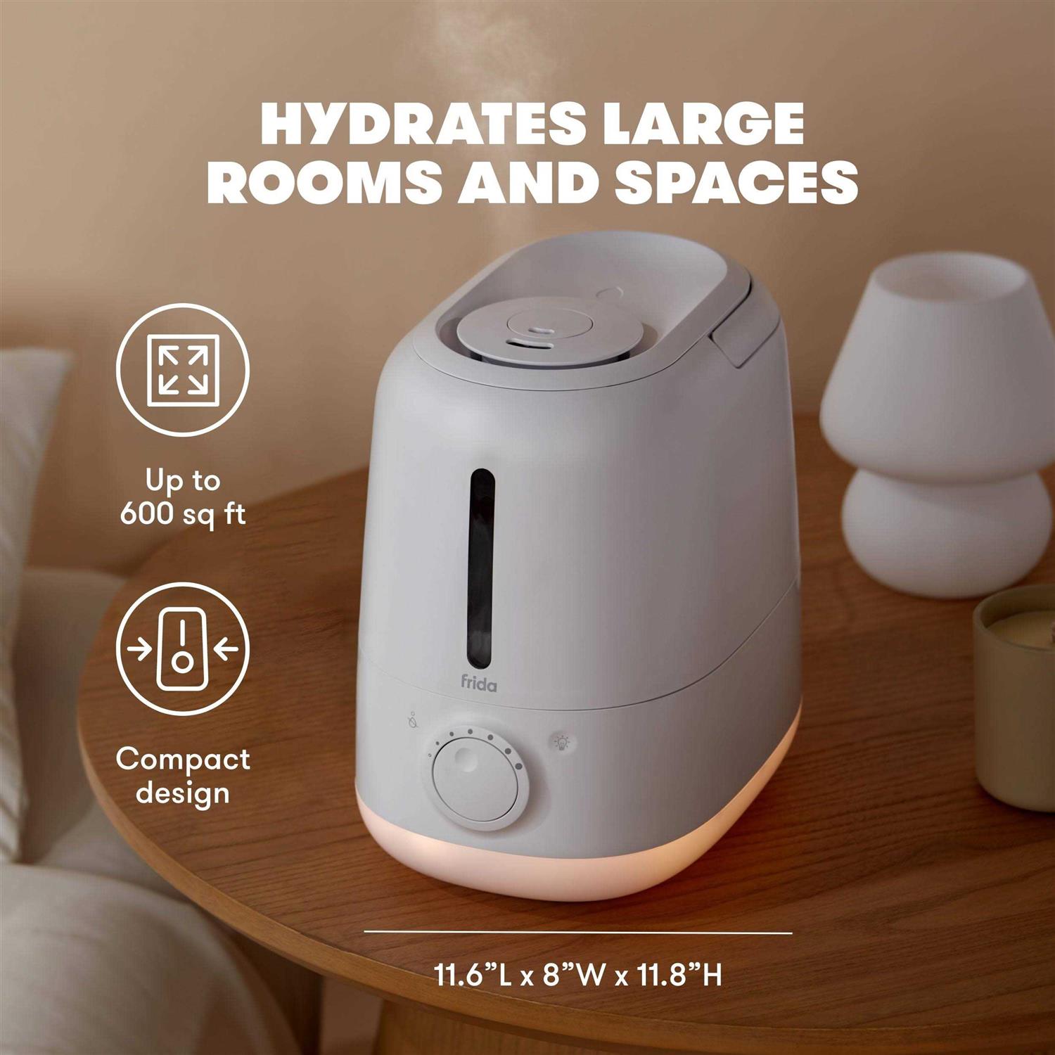 Frida Baby 3-in-1 Humidifier XL + Diffuser + Nightlight All-Day Operation for Large Rooms