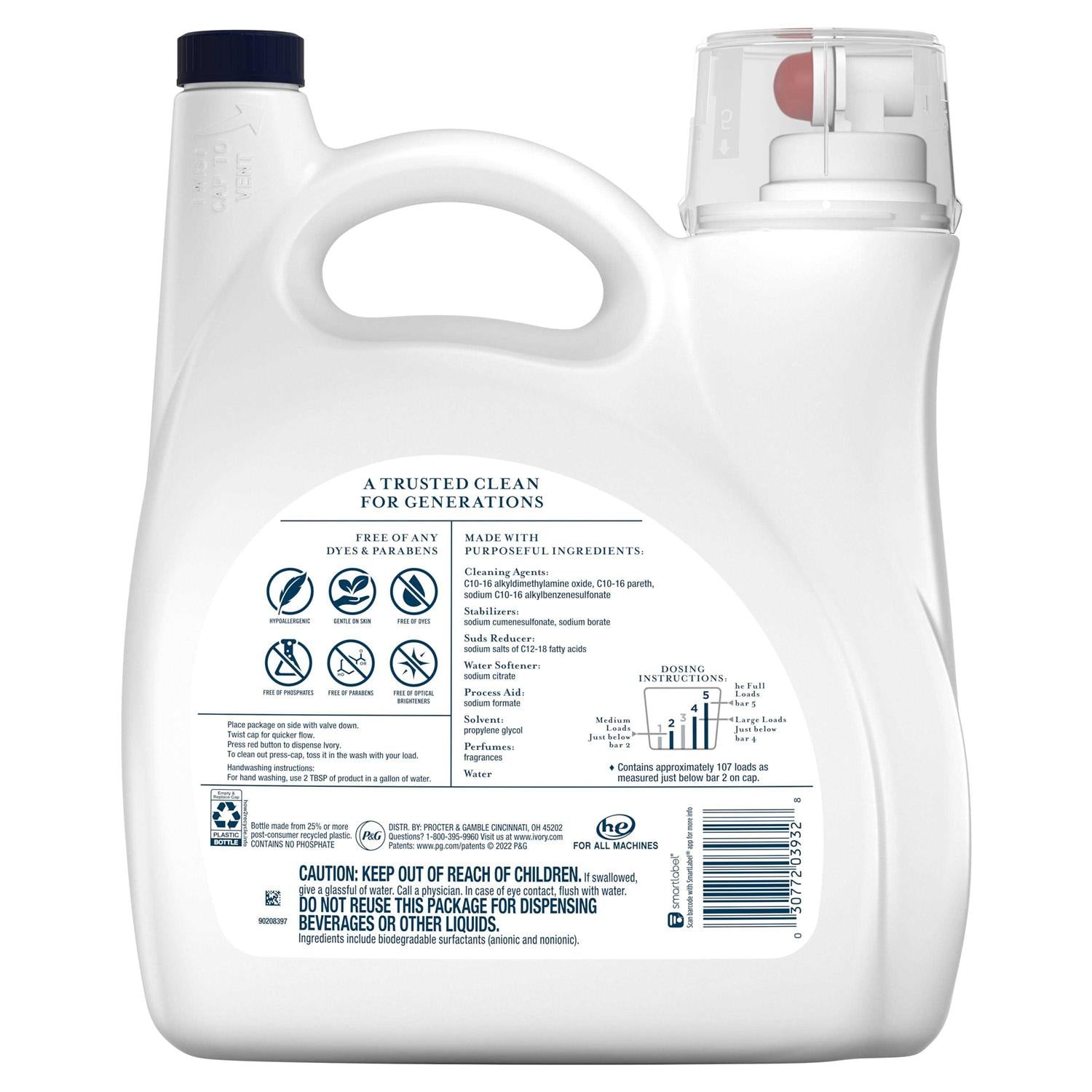 Ivory Gentle Aloe Scent Laundry Detergent Designed for Sensitive Skin