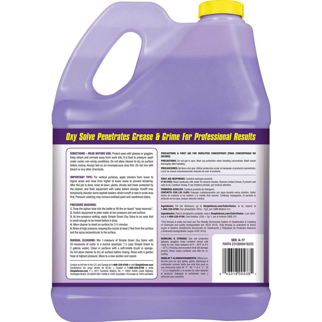 Simple Green Oxy Solve Concrete and Driveway Pressure Washer Concentrate