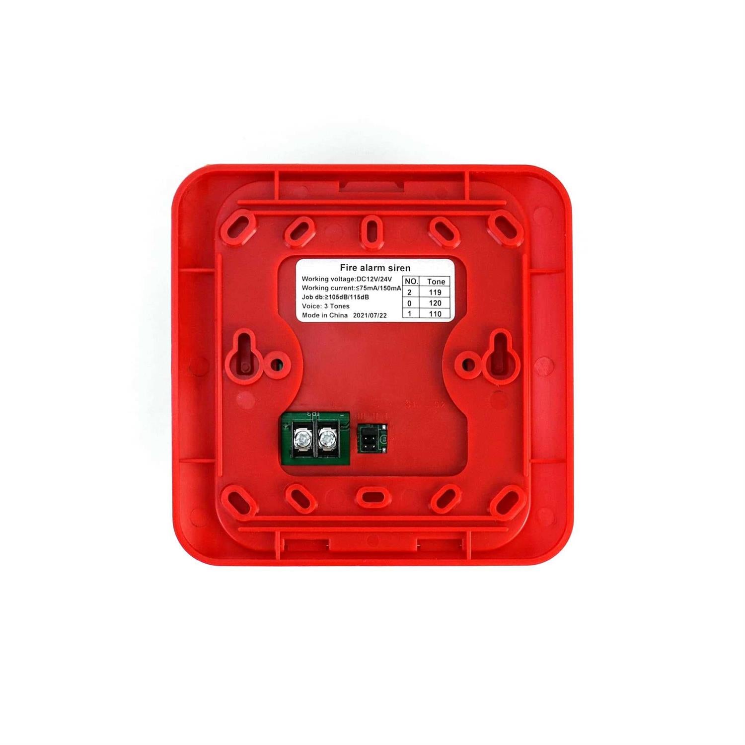 Qwork Fire Alarm, 12 24V Dc Wired Sound And Light Fire Alarm Warning Strobe Siren Horn