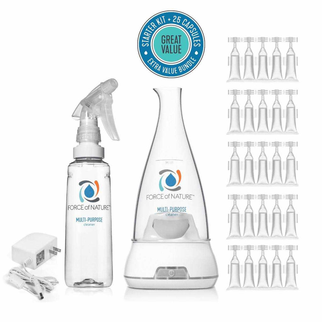 Force of Nature Cleaner Extra Value Bundle Organic All Natural Kills 99.9% of germs