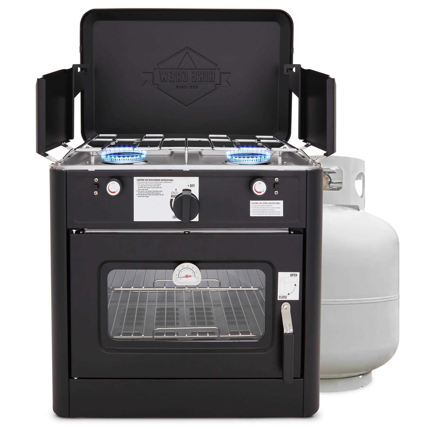 Hike Crew Portable Camping Oven with Dual Burner Propane Stove