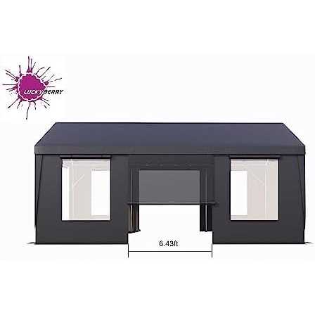 Luckyberry 10’x 20′ Heavy Duty Carport with Roll-up Ventilated Windows