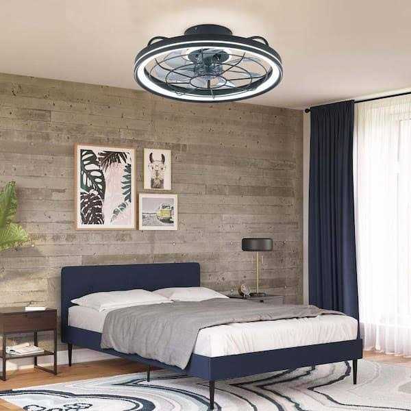 FANNEHONNE 19 in. Indoor Integrated LED Modern Farmhouse Ceiling Fan with Light