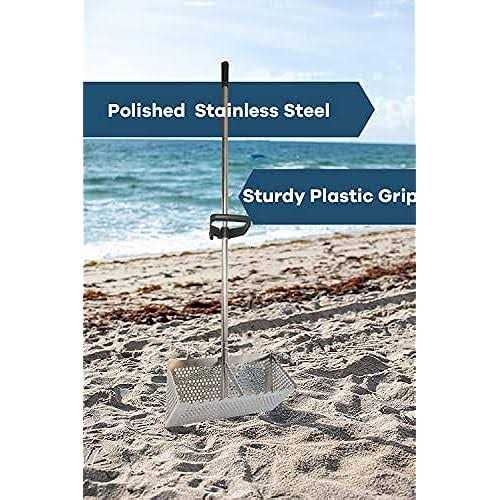 Sand Fleas Rake Stainless Steel Sand Sifter Detachable 47 Inches Long Handle