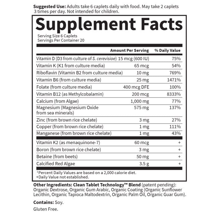 Garden of Life Living Calcium Advanced Bone Density Support Formula 120 Caplets