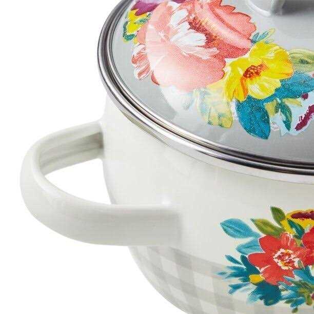 The Pioneer Woman Sweet Romance Enamel on Steel Mini Dutch Oven with Lid
