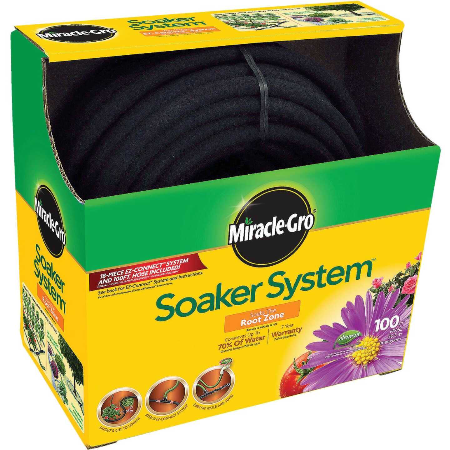 Miracle-Gro Smart Soaker 3/8 in. D x 100 ft. L Black Soaker Hose