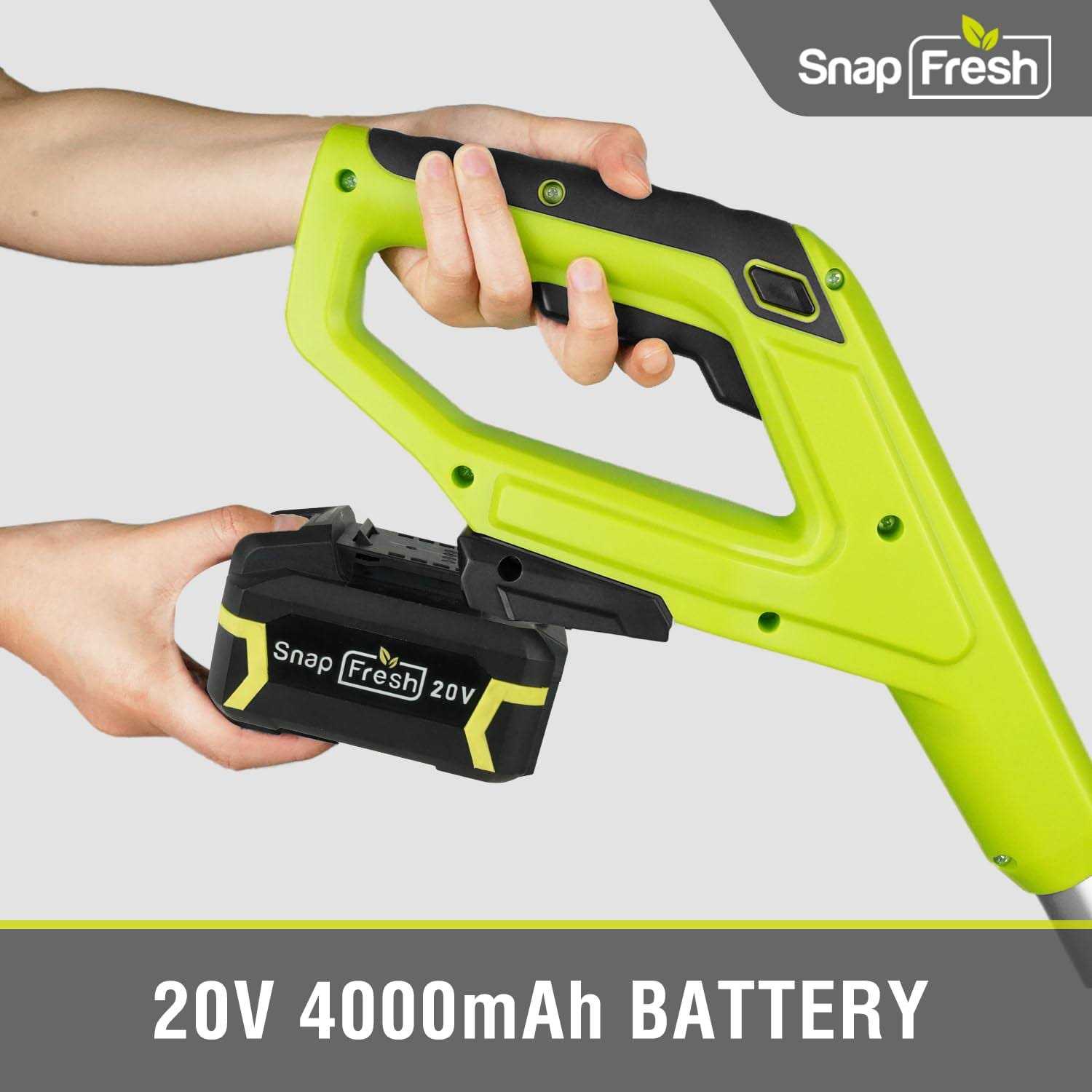 SnapFresh Cordless Snow Shovel 12 Inch 20V Cordless Snow Shovel with 4000mAh Battery & Fast Charger