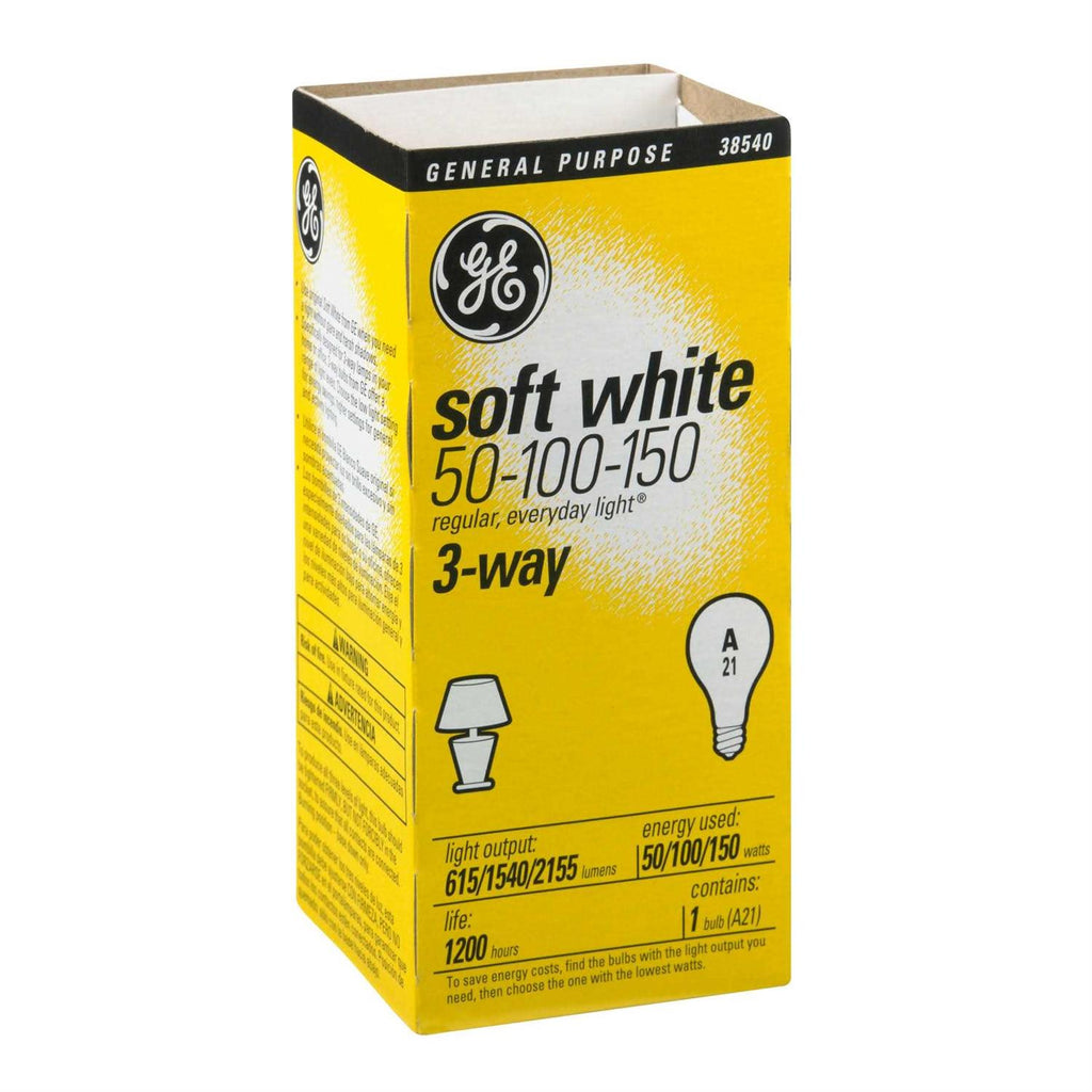 GE 3-Way – Incandescent light bulb – shape: A21 – E26 – 50 W – soft white light – 2800 K