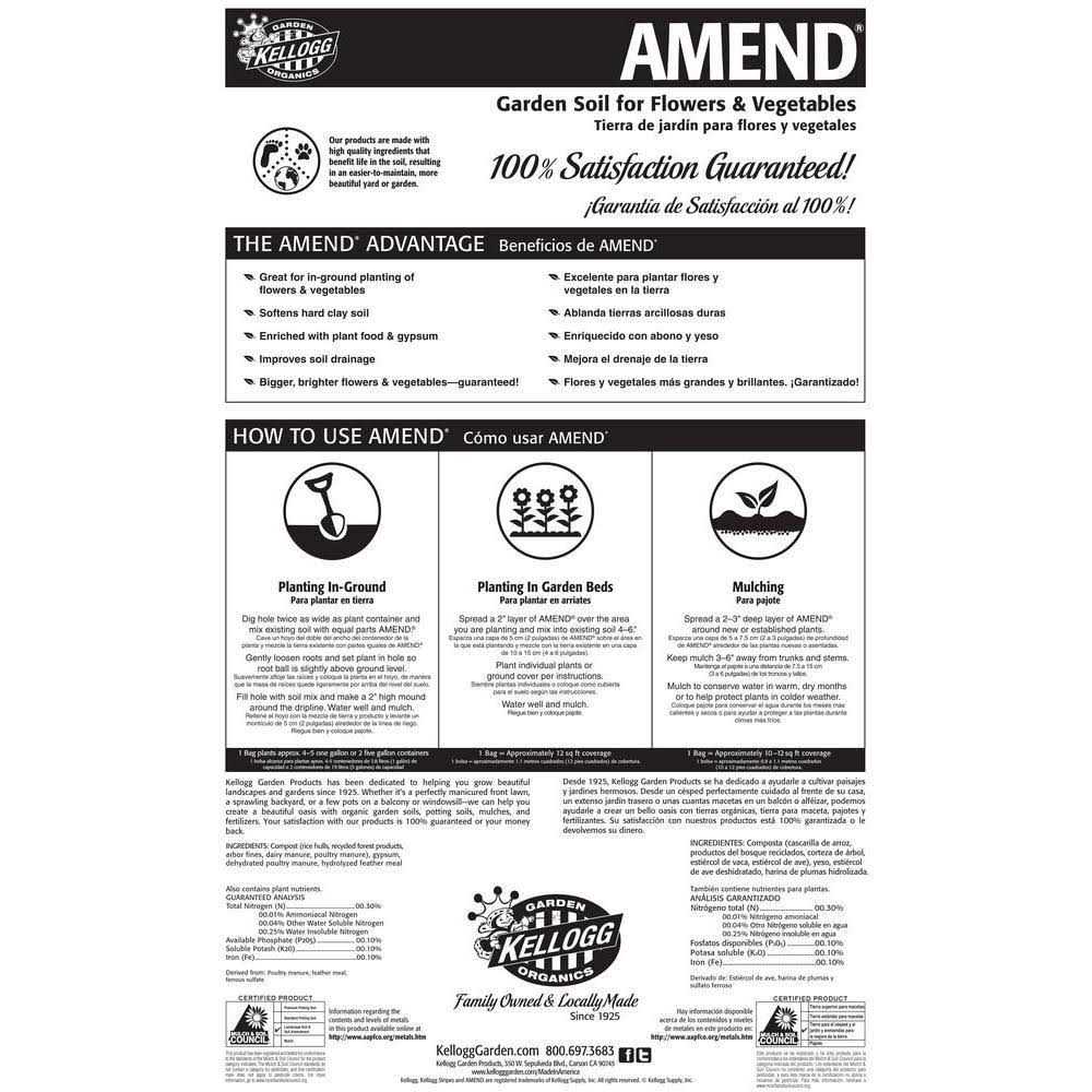 Kellogg’s Amend Organic Garden Soil