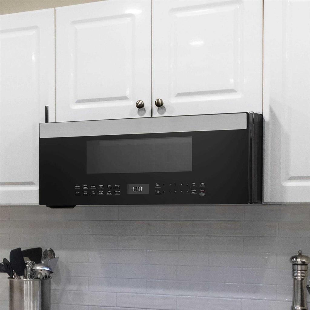 GE 1.2 Cu. Ft. Over-the-Range Low Profile Sensor Microwave Oven UVM9125STSS