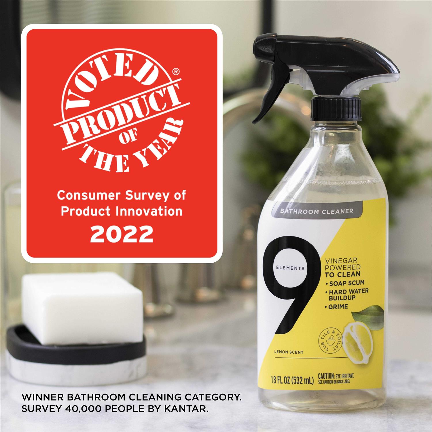 9 Elements Bathroom Cleaner Lemon Scent