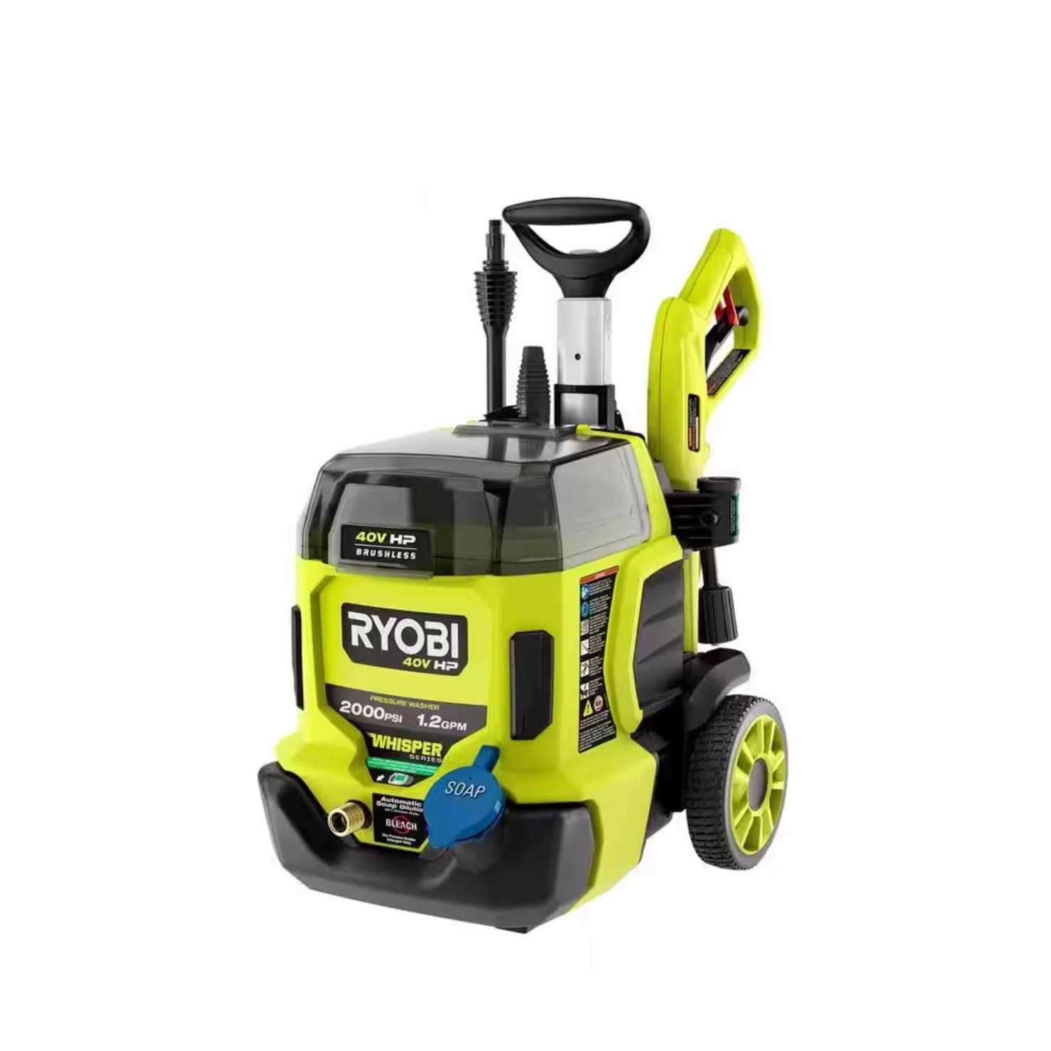 RYOBI 40V HP Brushless Whisper Series 2000 PSI 1.2 GPM Cold Water Electric Pressure Washer