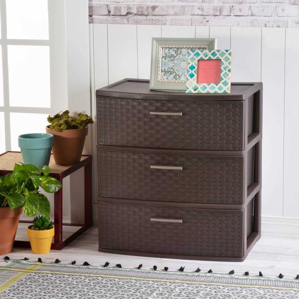Sterilite 3-Drawer Wide Weave Tower
