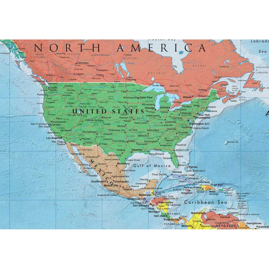 Swiftmaps 24h x 36w World Premier Wall Map Poster Mural