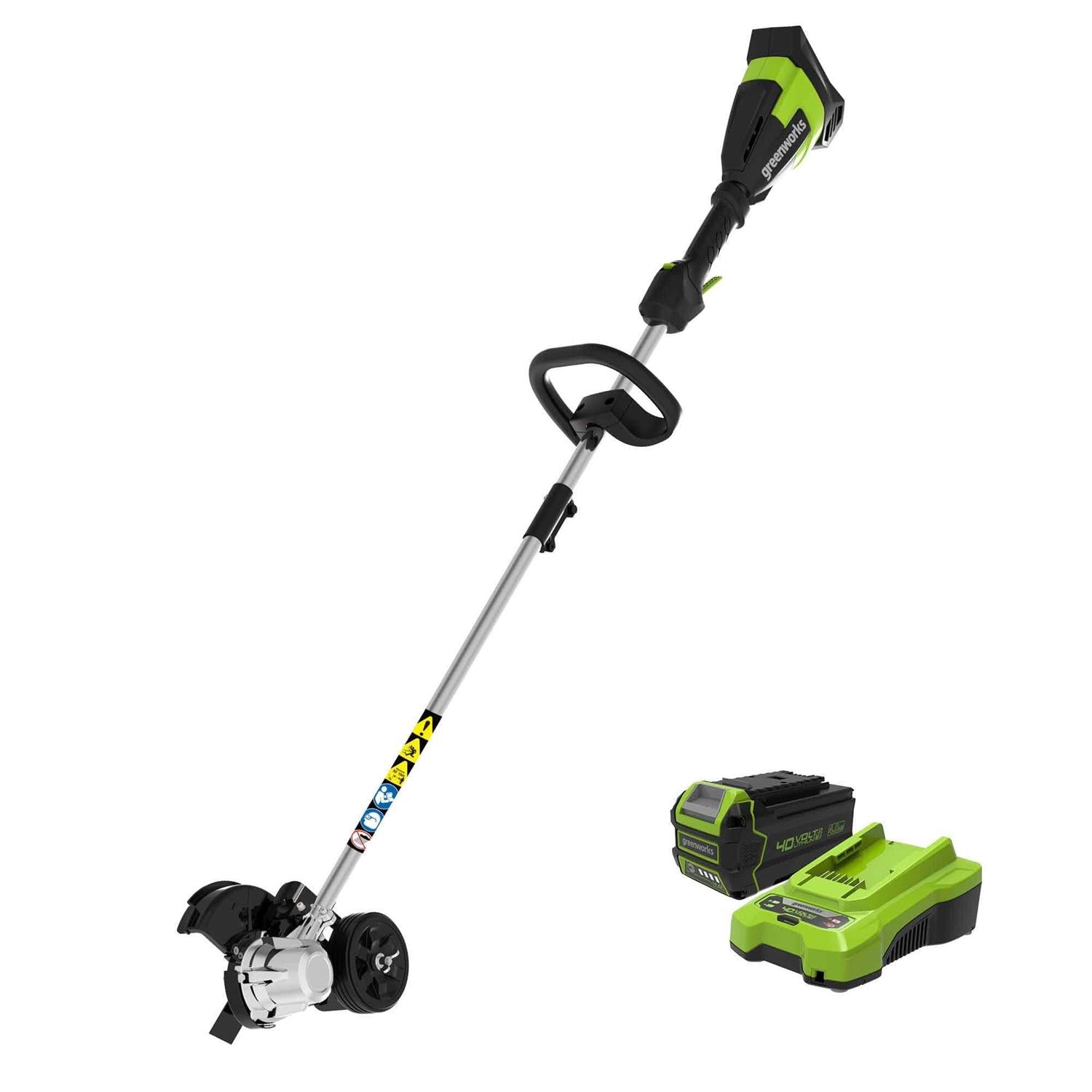 Greenworks 40V 8 Brushless Edger, 4.0Ah USB Battery and Charger Included