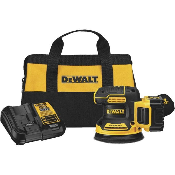 DEWALT 20 Volt MAX XR Lithium-Ion 5.0 Ah Brushless Random Orbit Cordless Finish Sander Kit